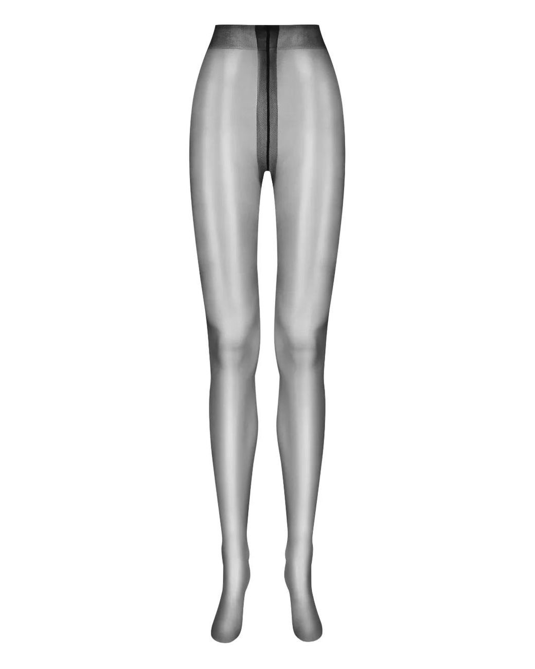 Maison Close Gray Satin High-Waisted Tights