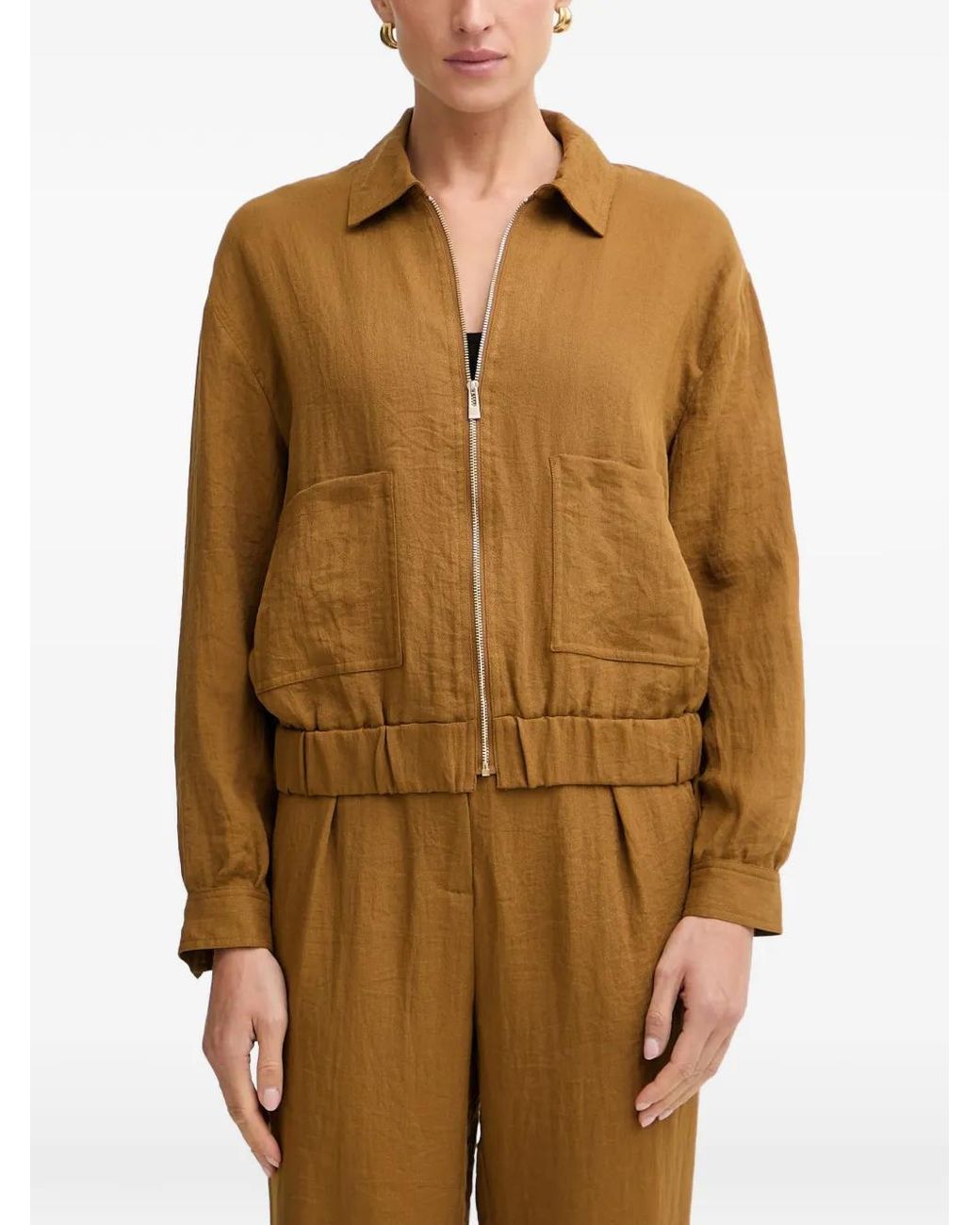 Morgan Brown Jacke Mit Elastischem Saum