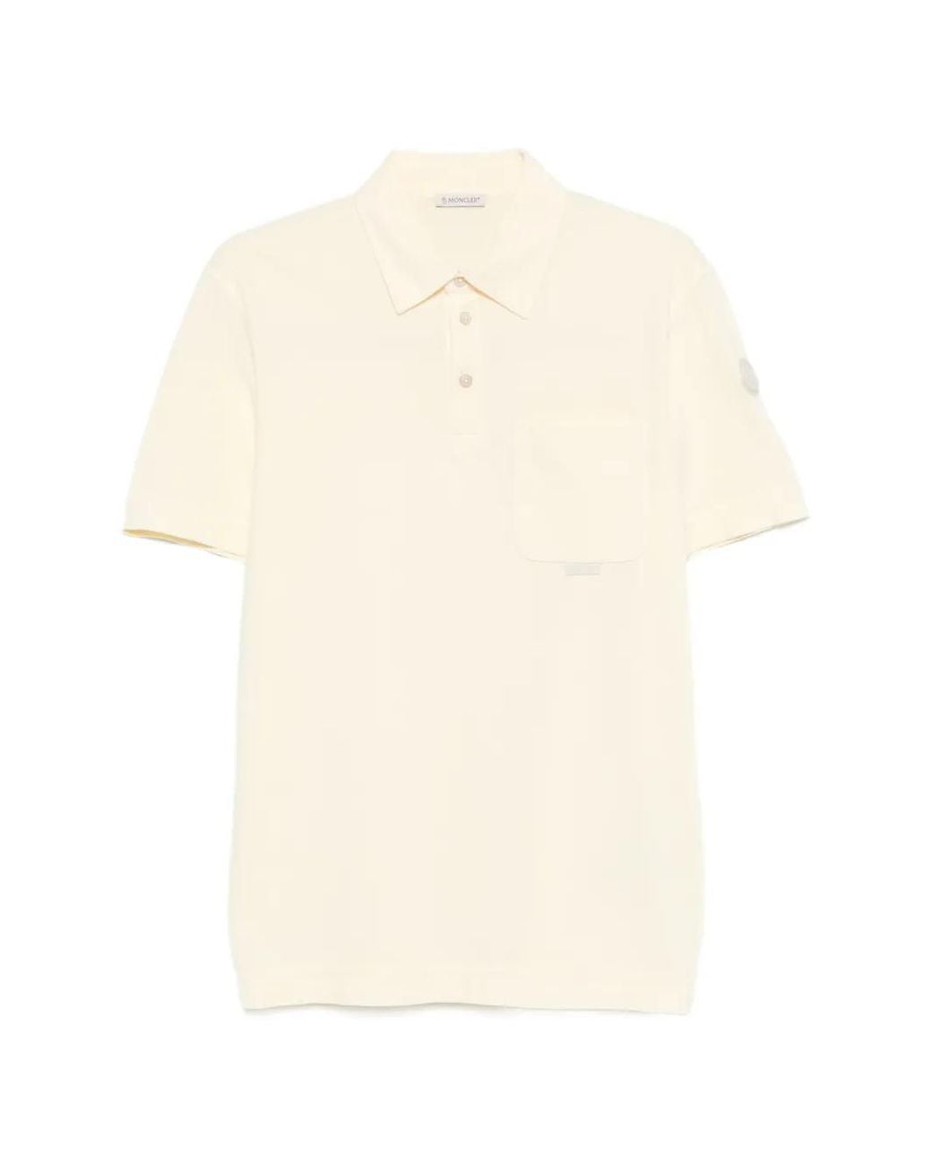 Moncler White Short-Sleeve Polo Top