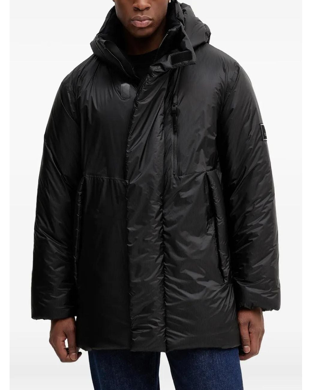 Rains Black 17240 Torna Insulated Hooded Panelled Jacket