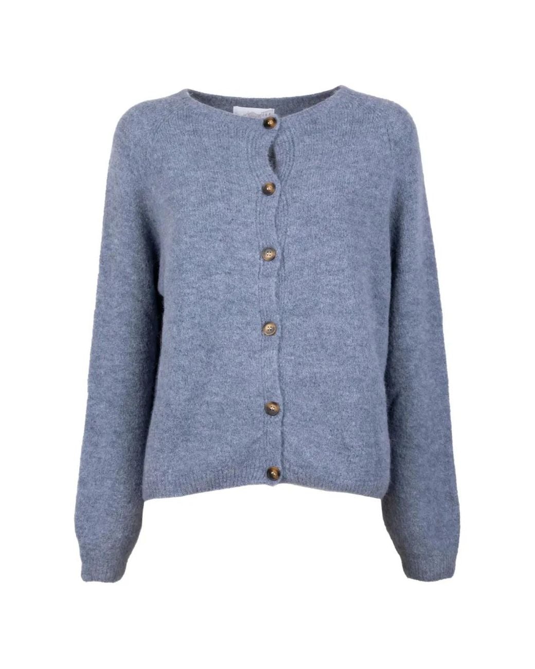 Cinque Blue Button-Up Raglan-Sleeve Cardigan