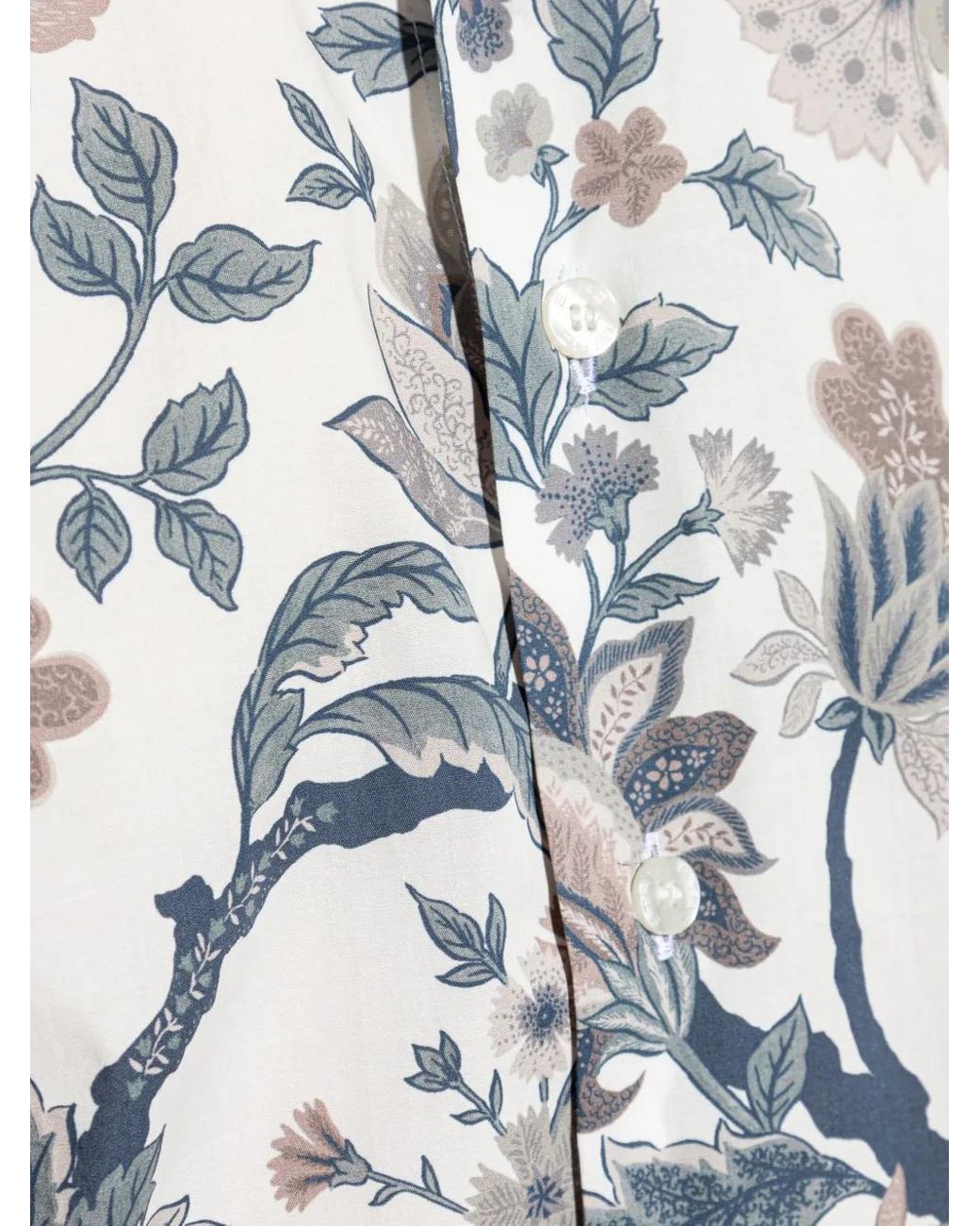 Etro White Floral-Print Shirt for men