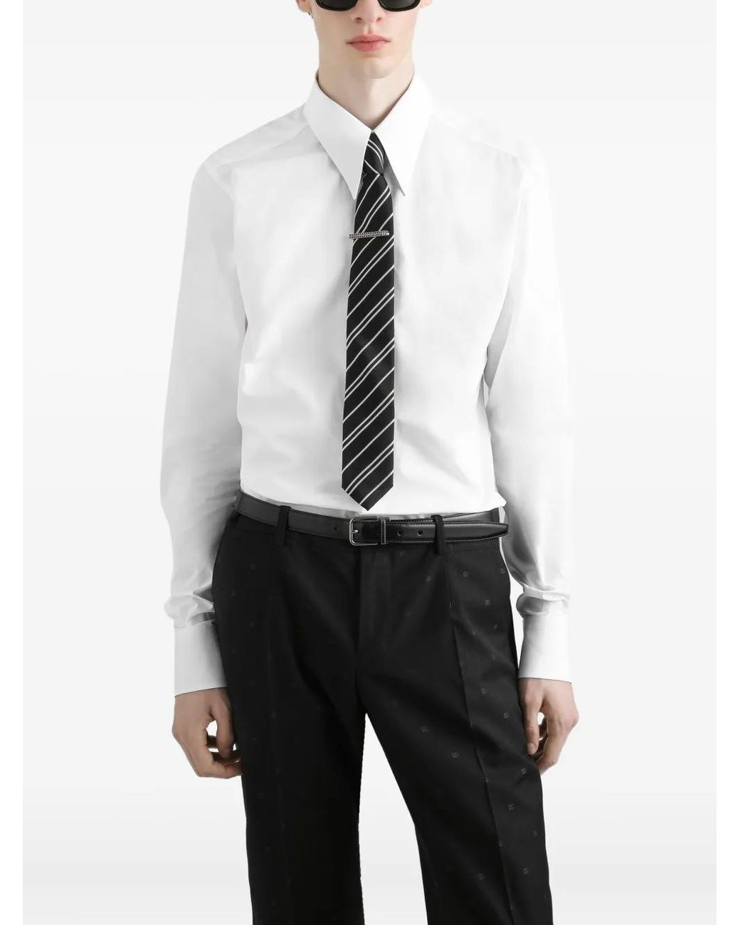 Dolce & Gabbana White Long-Sleeve Button-Up Shirt for men
