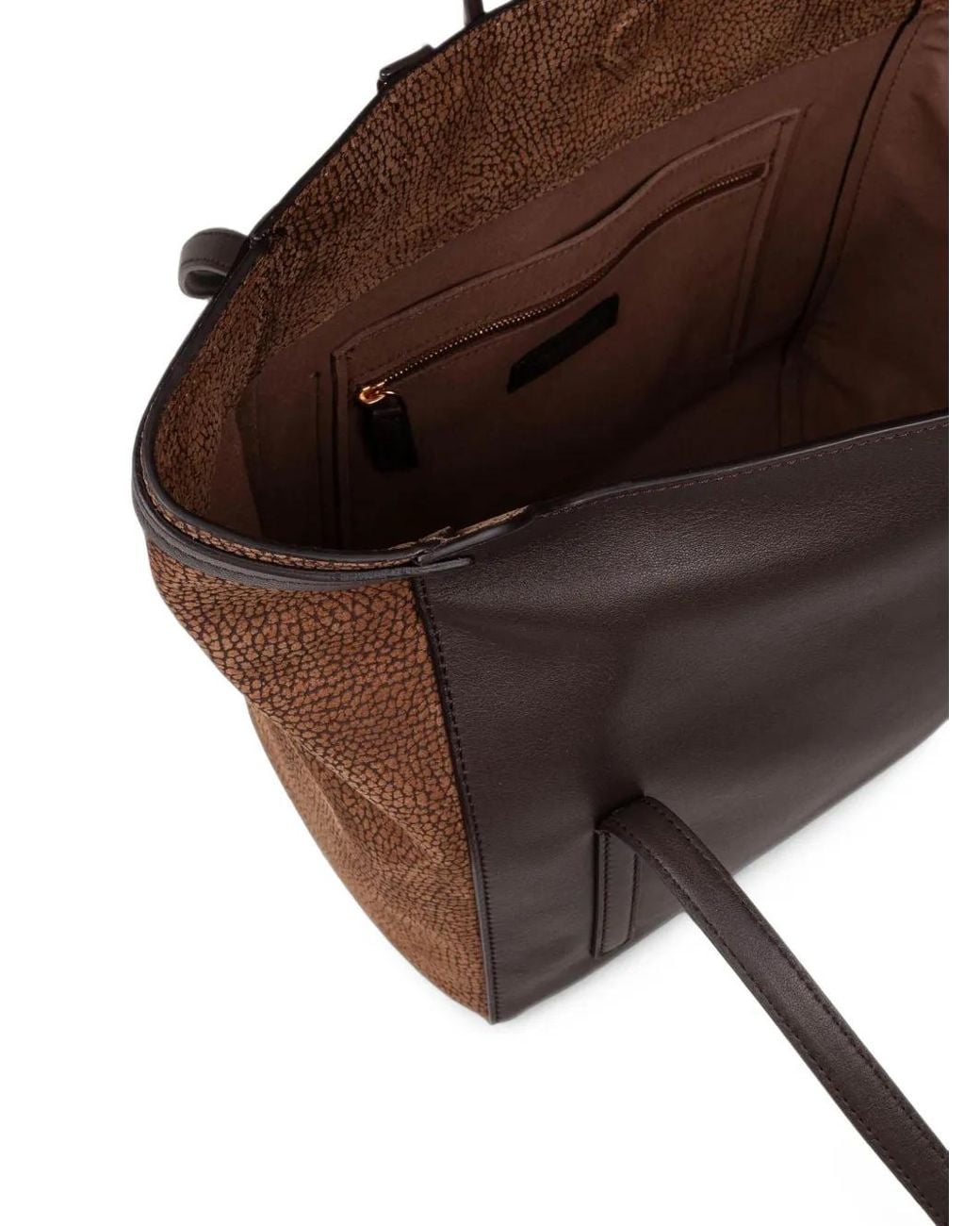 Borbonese Brown Medium Shopping Logo-Plaque Pebbled-Effect Tote Bag