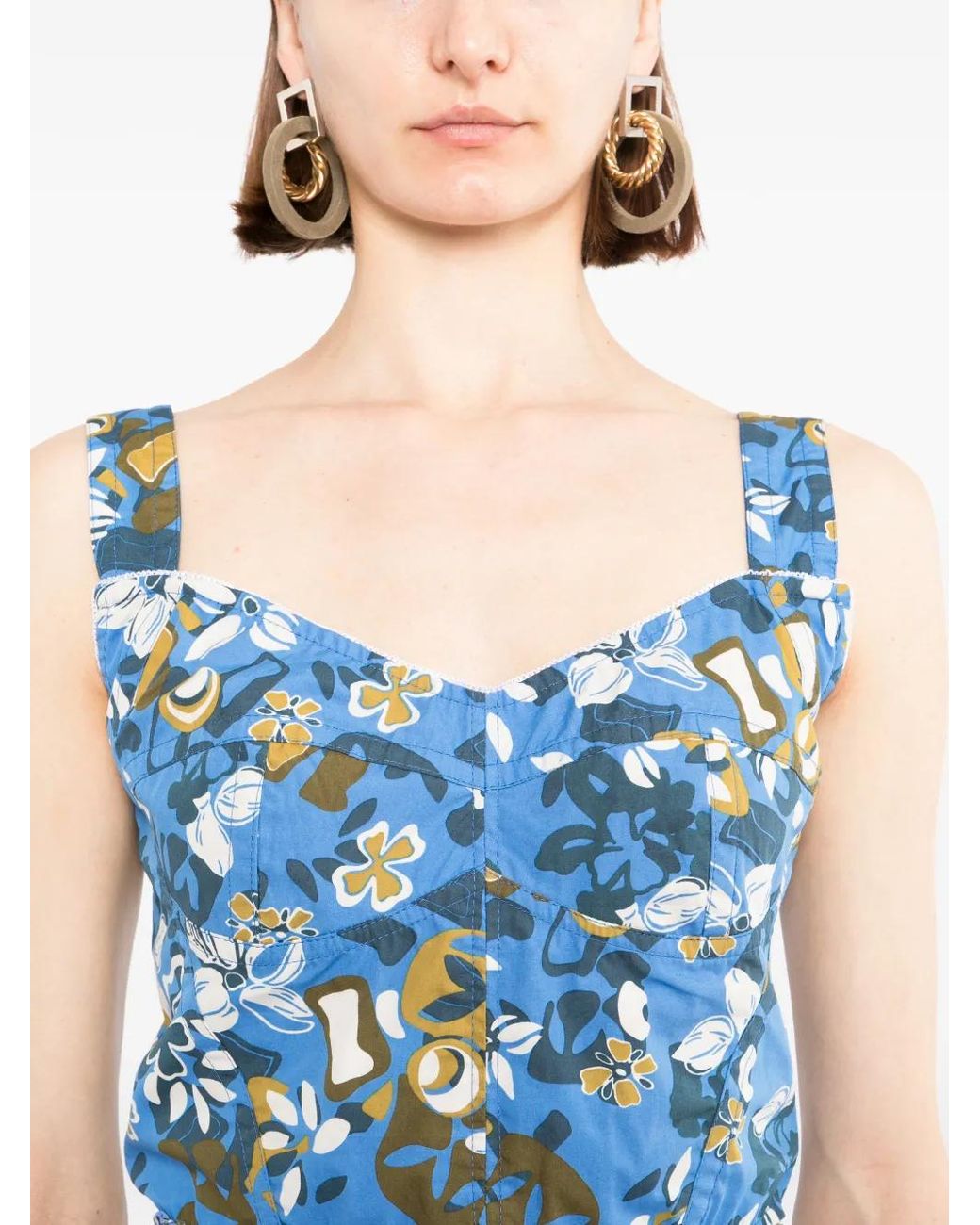BLAKLACE Blue Jupe À Imprimé Floral En All Over
