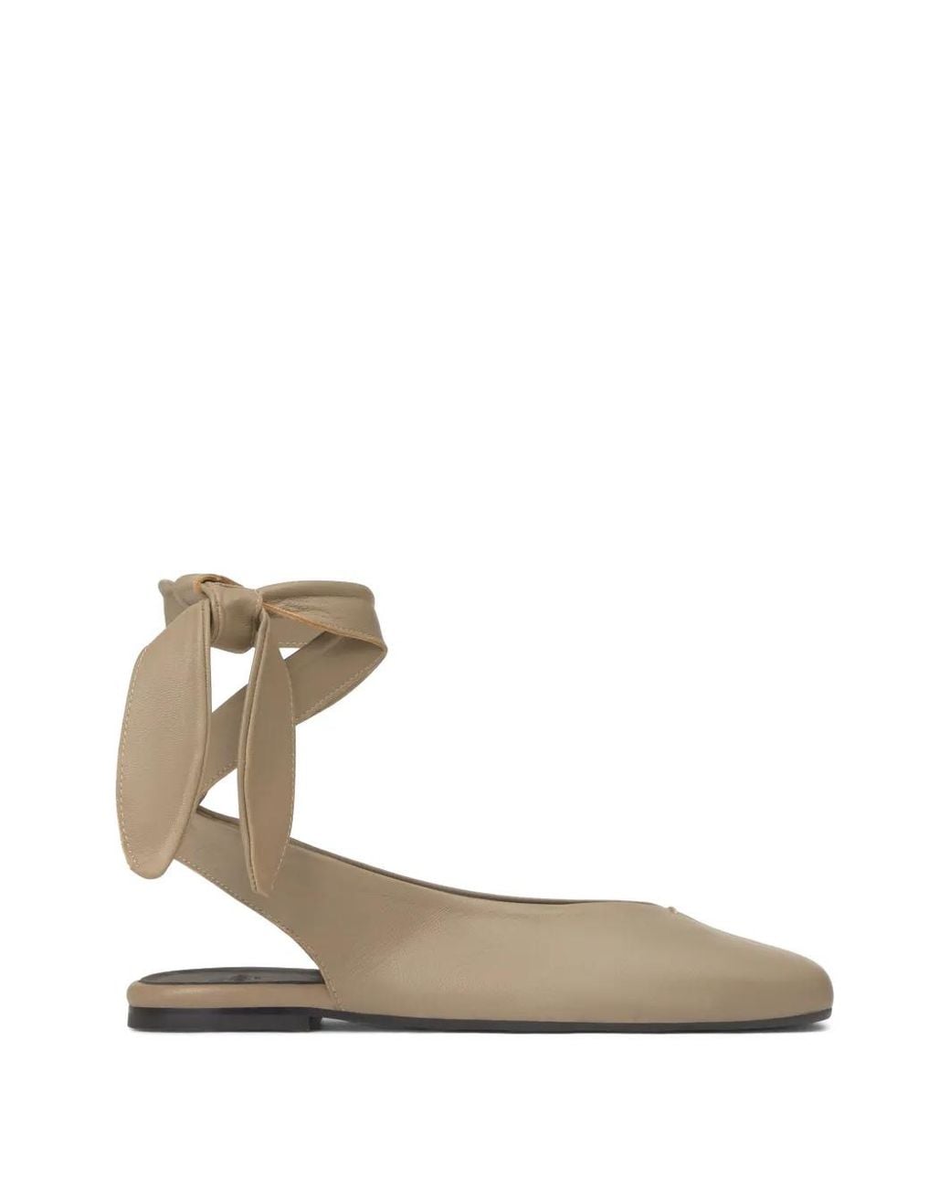 Castaner White Sybil Tie-Fastening Ballet Flats
