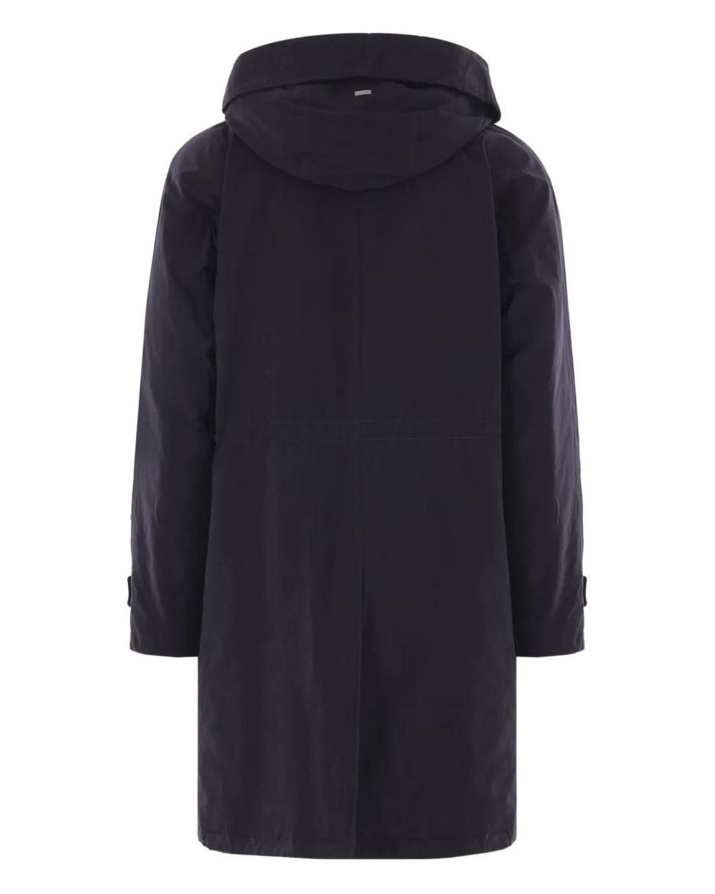 Herno Blue Hooded Down-Filled Coat for men