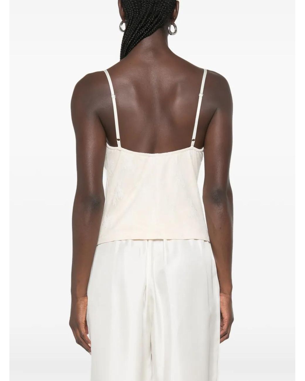 ViCOLO White Lace-Overlay Top