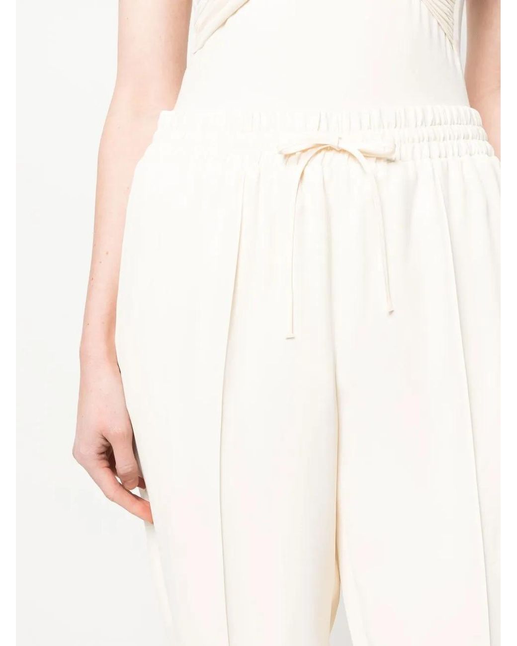 Jil Sander White Drawstring Tapered Trousers