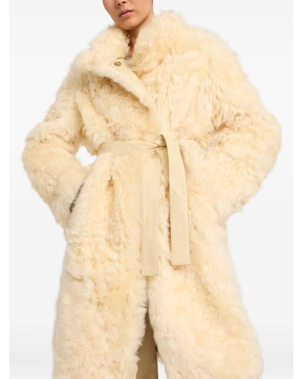 Yves Salomon Natural Reversible Toscana Lambskin Coat