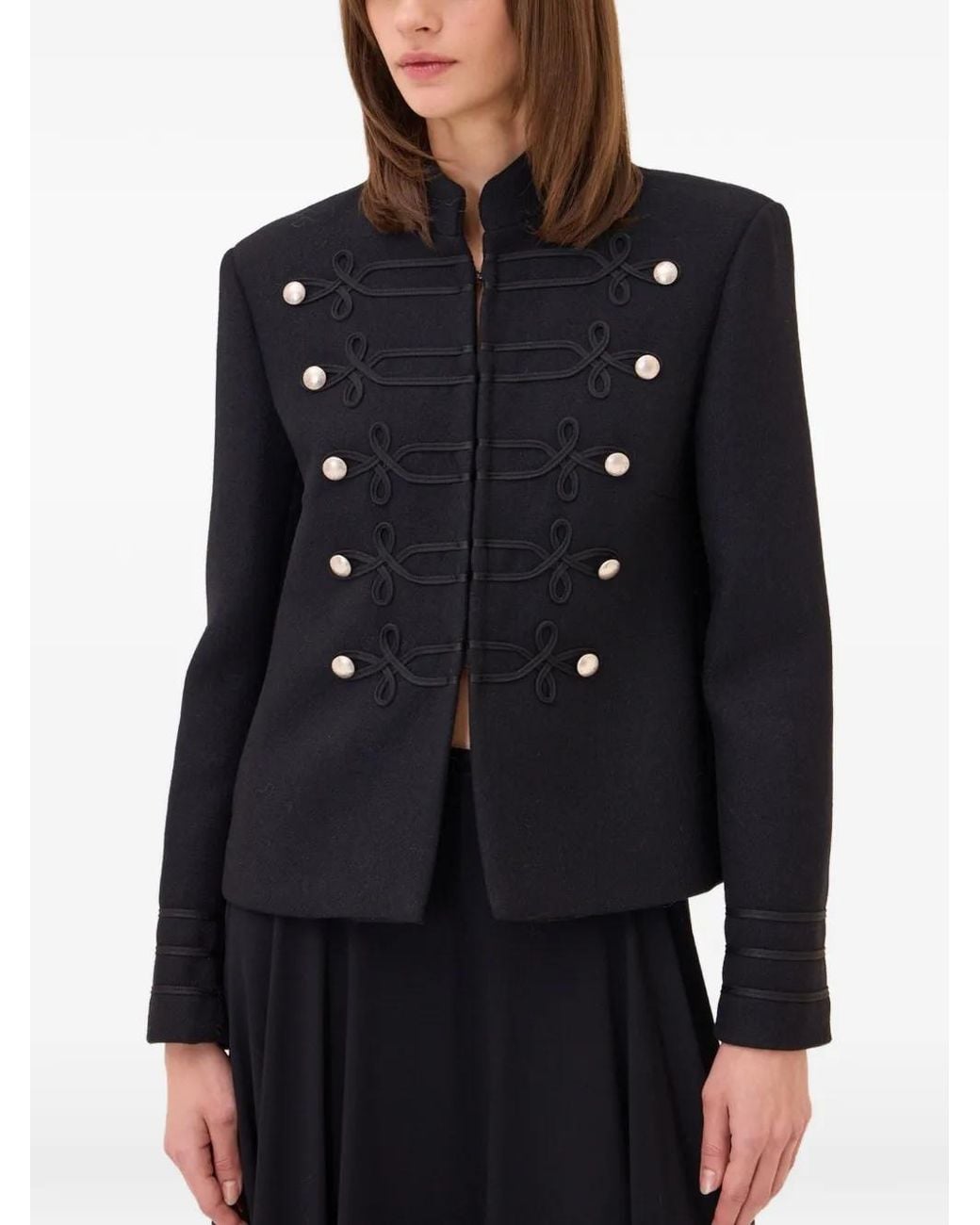 Ottod'Ame Black Frogging-Detail Jacket