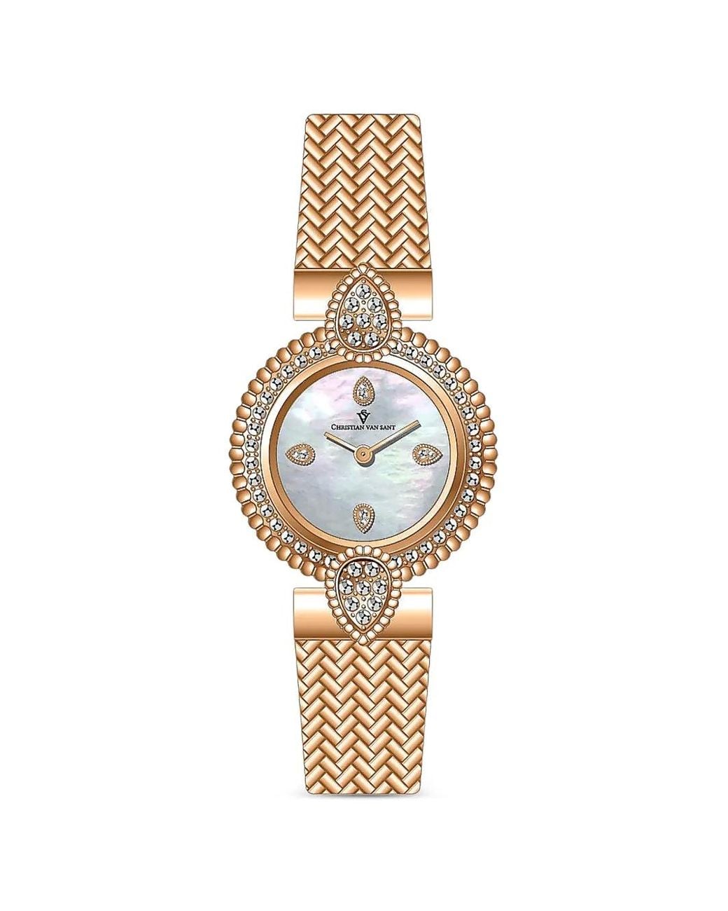 Christian Van Sant Metallic Round-Case 23Mm Watch