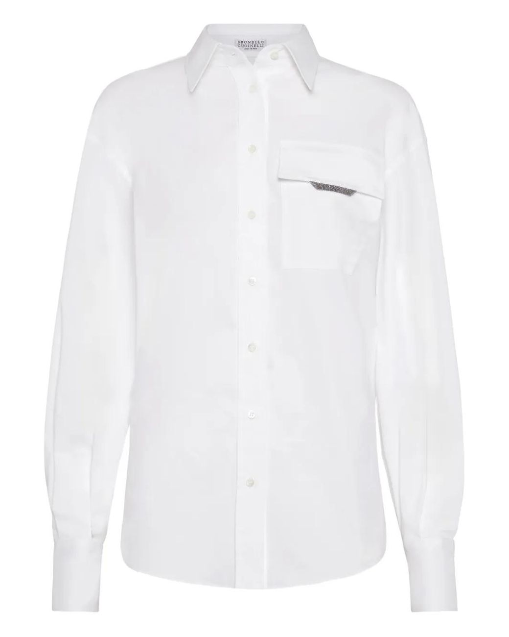 Brunello Cucinelli White Stretch-Cotton Shirt