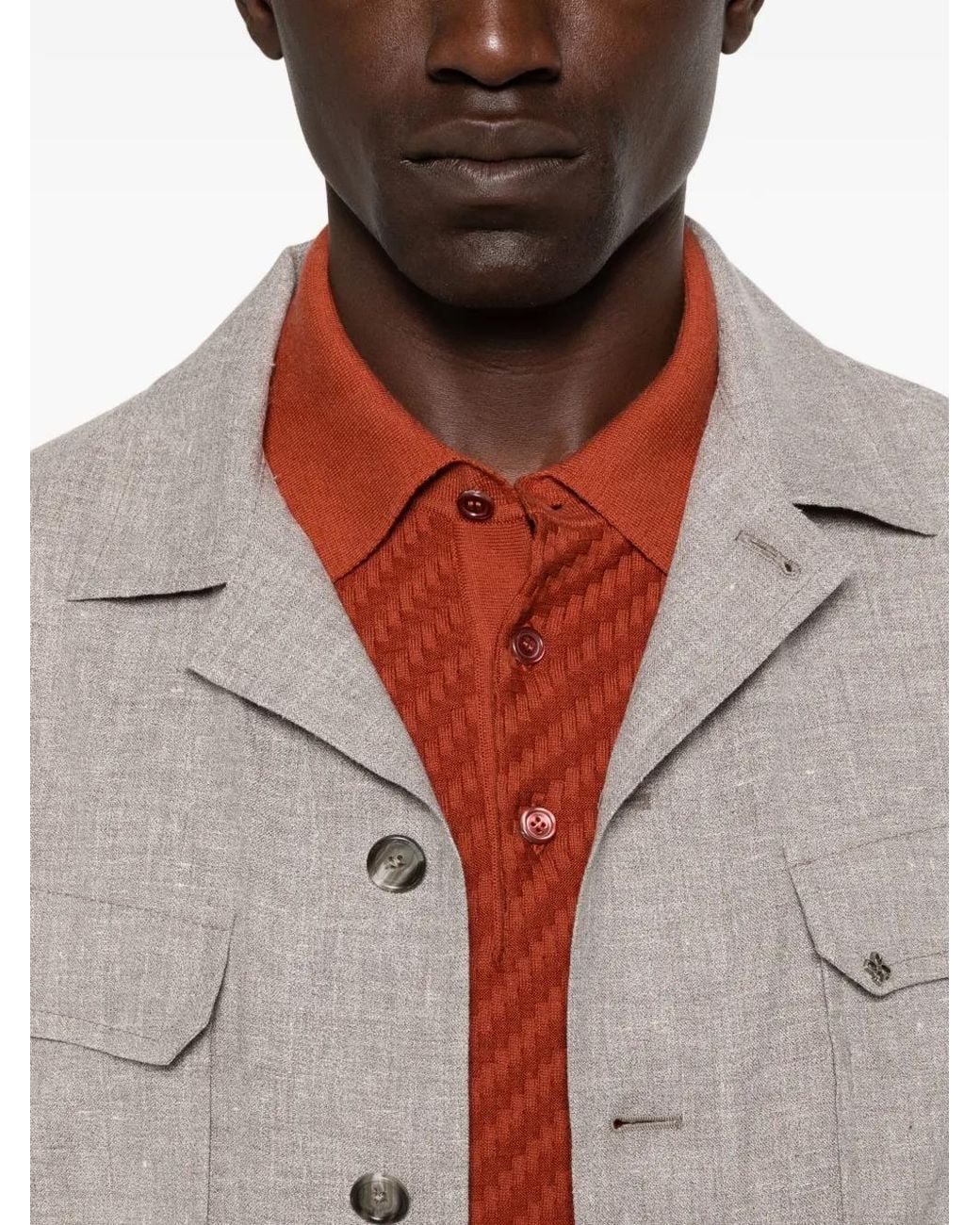 Tagliatore Gray Surchemise Boutonnée À Poche Poitrine for men