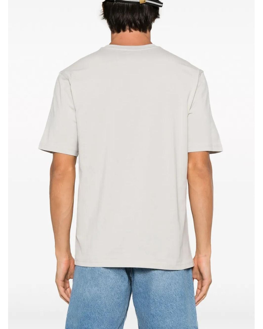 Moschino White Logo-Print Organic-Cotton T-Shirt for men