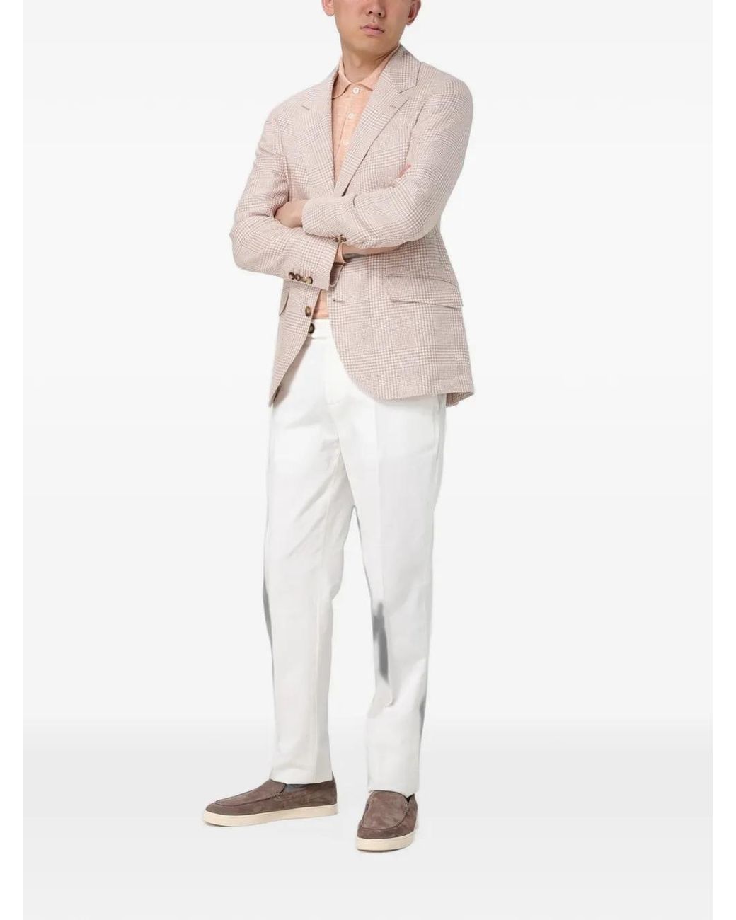 Brunello Cucinelli Natural Suit-Type Linen Jacket for men