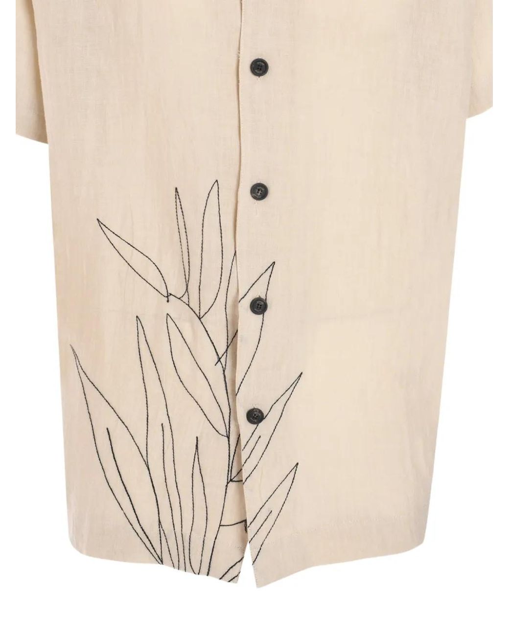 Marane Natural La Susana Embroidered Short-Sleeve Shirt for men