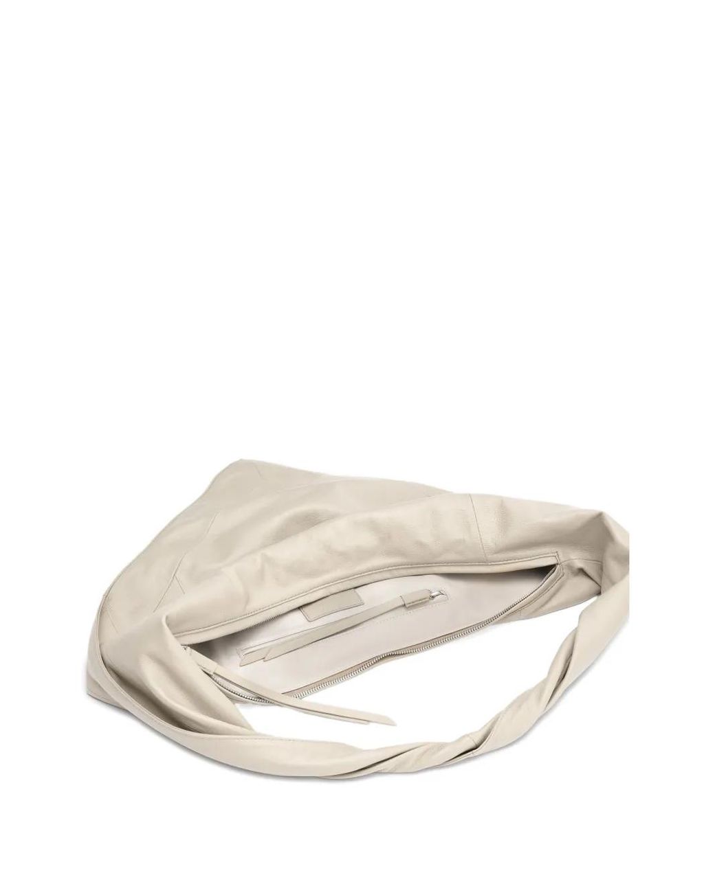 Lemaire White Scarf Twisted-Strap Leather Shoulder Bag
