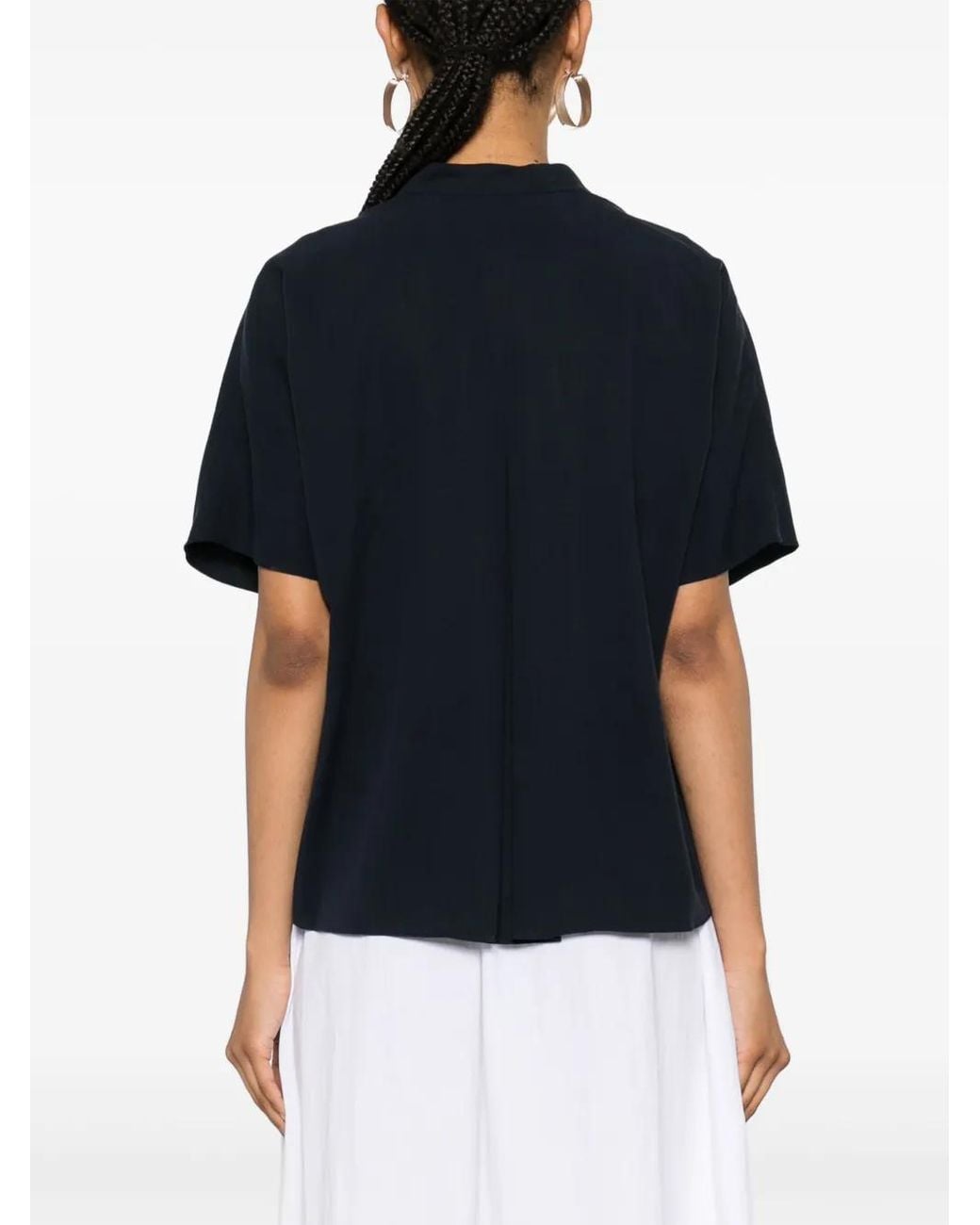 Vince Black Short-Sleeves Blouse