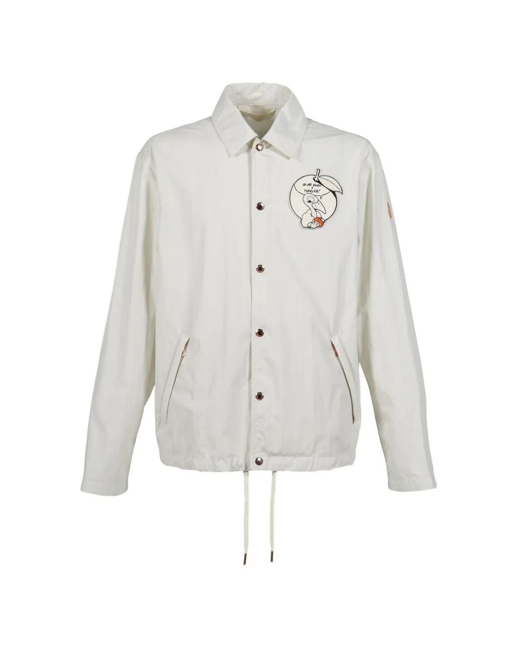 Moncler White X Gilga Farm By Donald Glover Satsuma Graphic-Patch Shirt Jacket for men