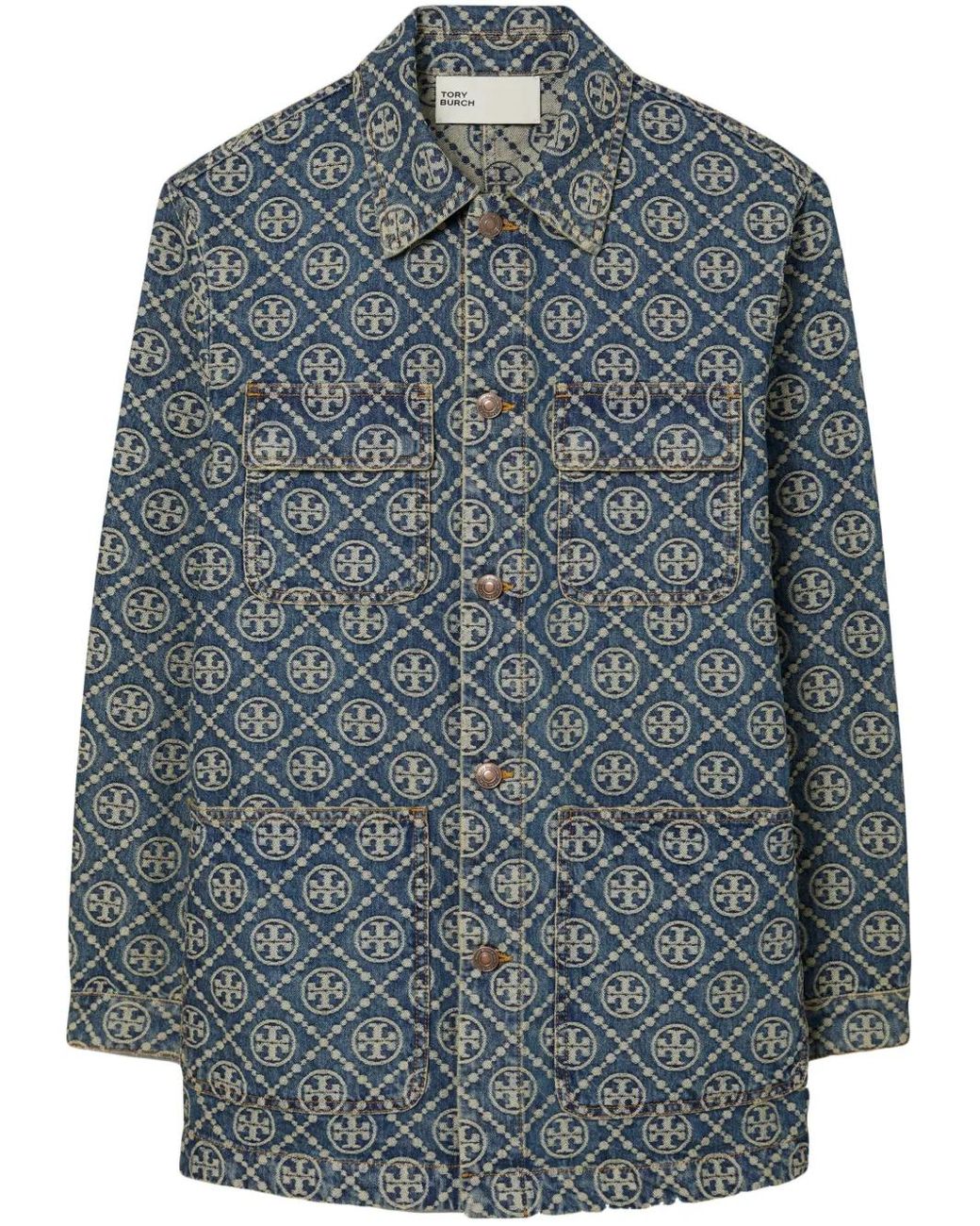 Tory Burch Blue Denim Cargo Jacket
