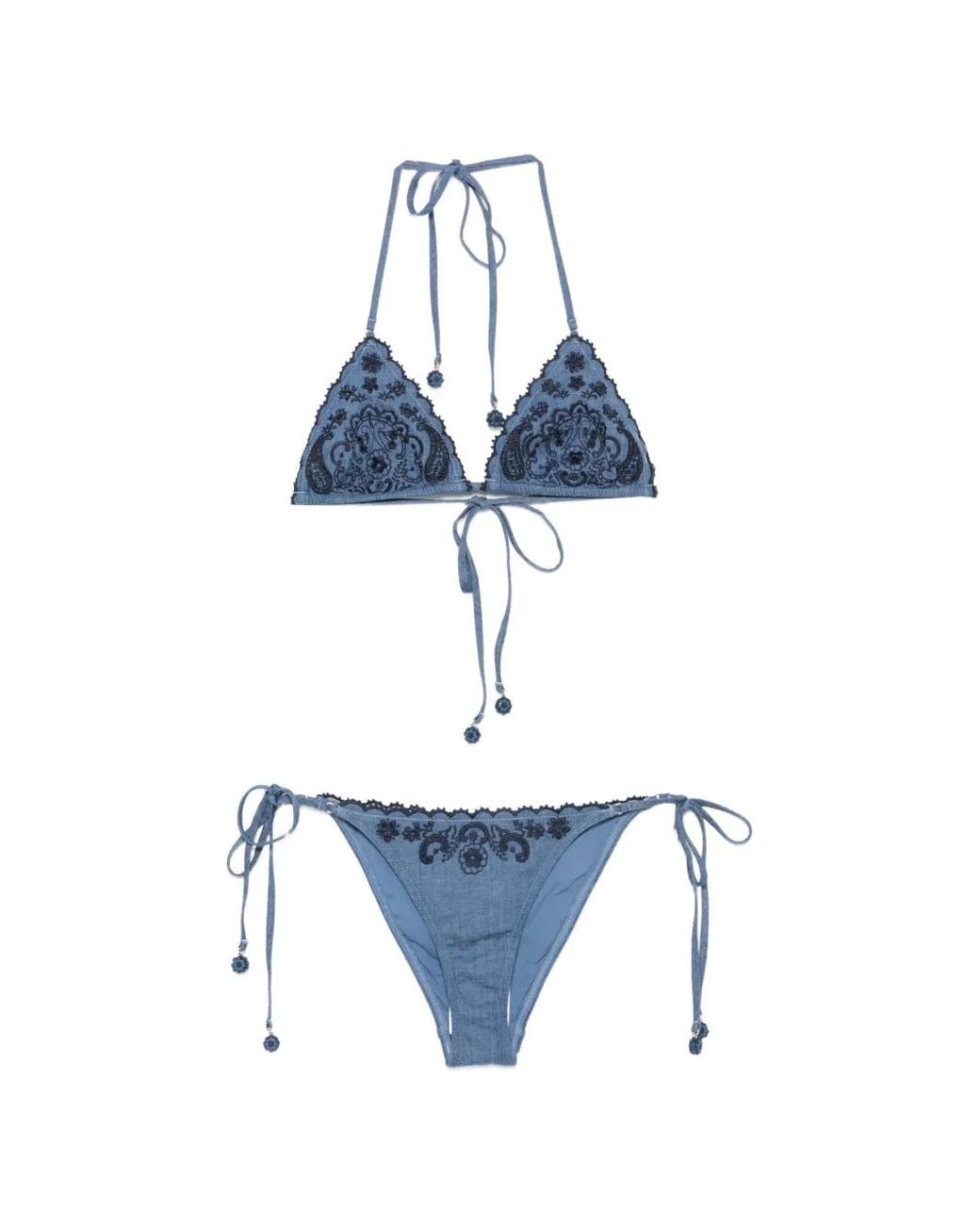 Zimmermann Blue Aster Denim Bikini Set