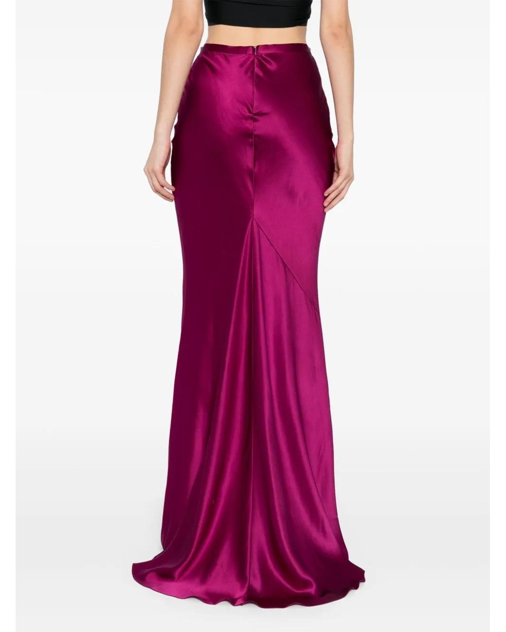Michelle Mason Purple Bias Maxi Skirt