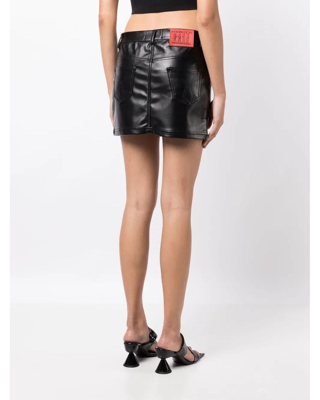 Fiorucci Black Sofia Logo-Patch Skirt