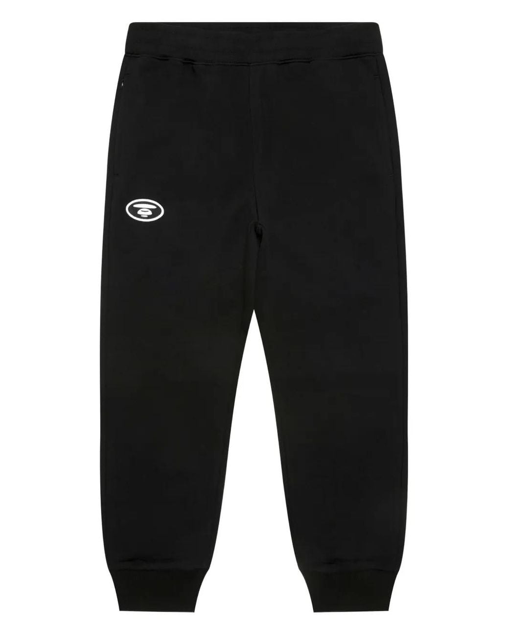 Aape By A Bathing Ape Black Embroidered-Logo Cuffed Track Pants for men