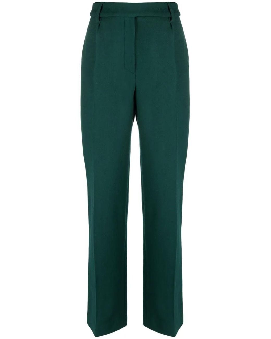 Alexandre Vauthier Green Houndstooth Wide-Leg Trousers