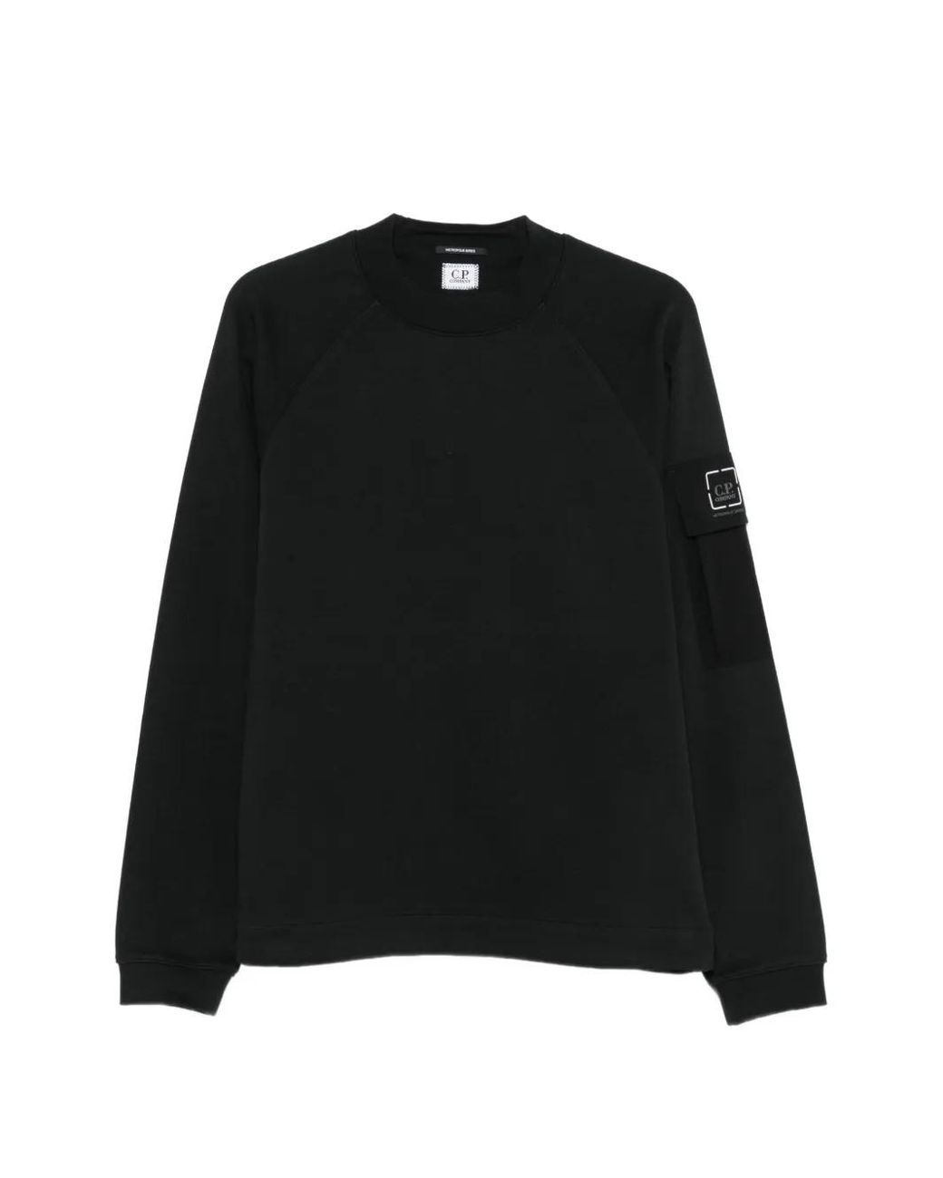 C P Company Black Metropolis Series Raglan-Sleeve Sweatshirt for men