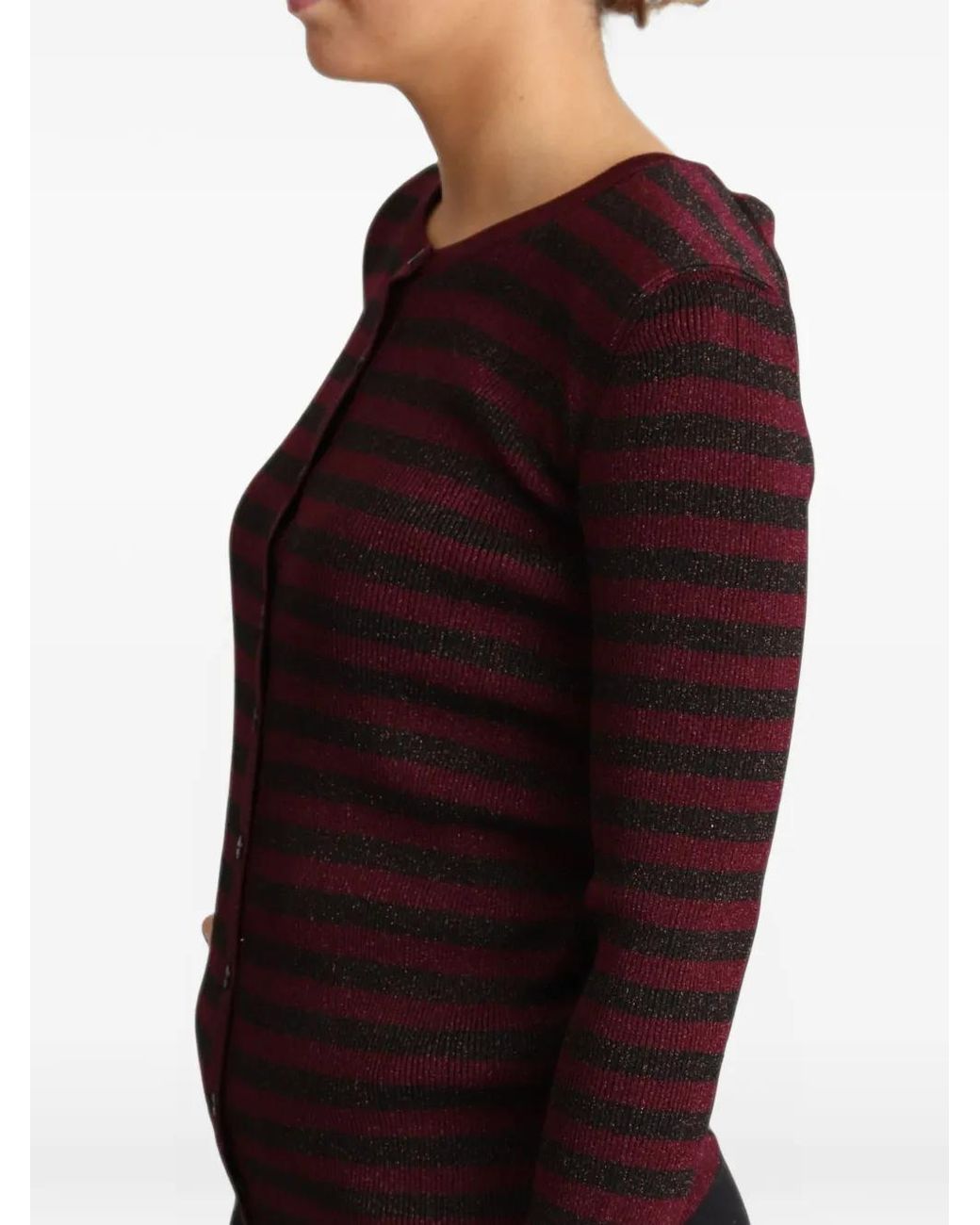 Dolce & Gabbana Black Striped Metallic-Effect Cardigan