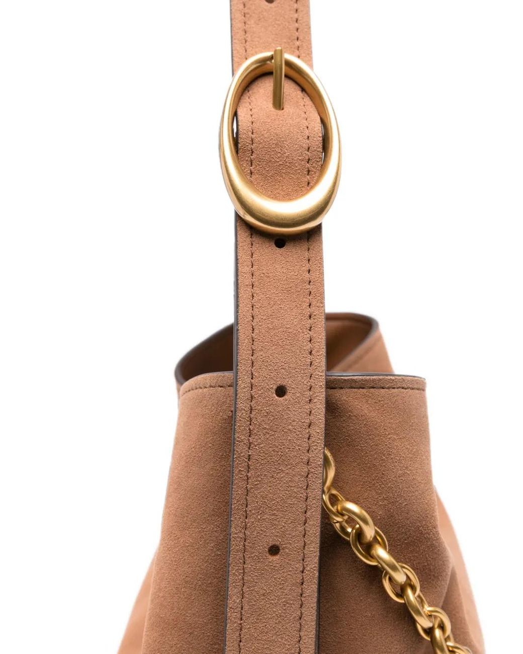 MICHAEL Michael Kors Brown Lg Bucket Shoulder Bag With Chain