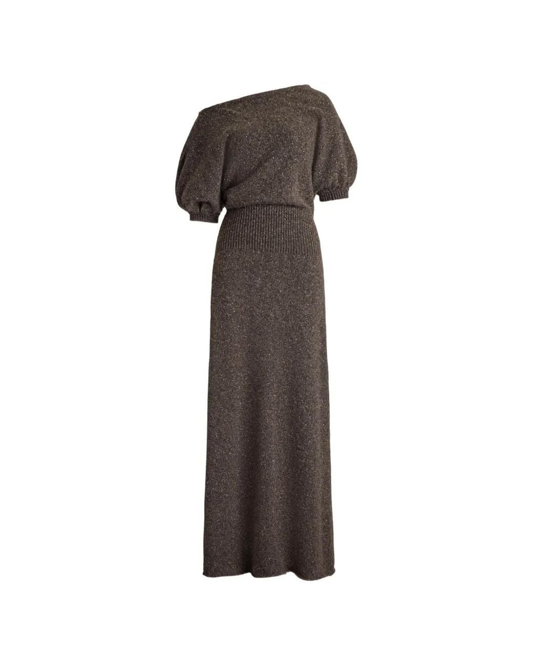 Ralph Lauren Brown Cecie Off-Shoulder Midi Dress