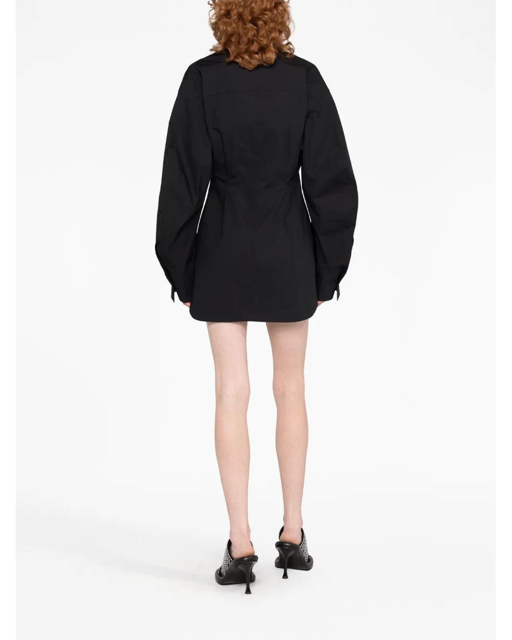 The Attico Black Cut-out Bustier Shirtdress