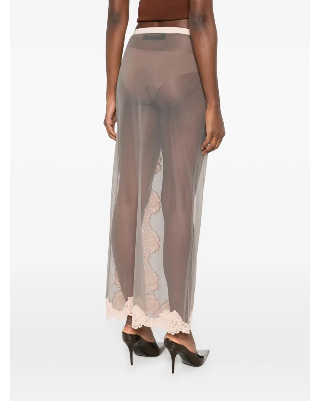 Valentino Garavani White Jupe Longue En Tulle Transparent