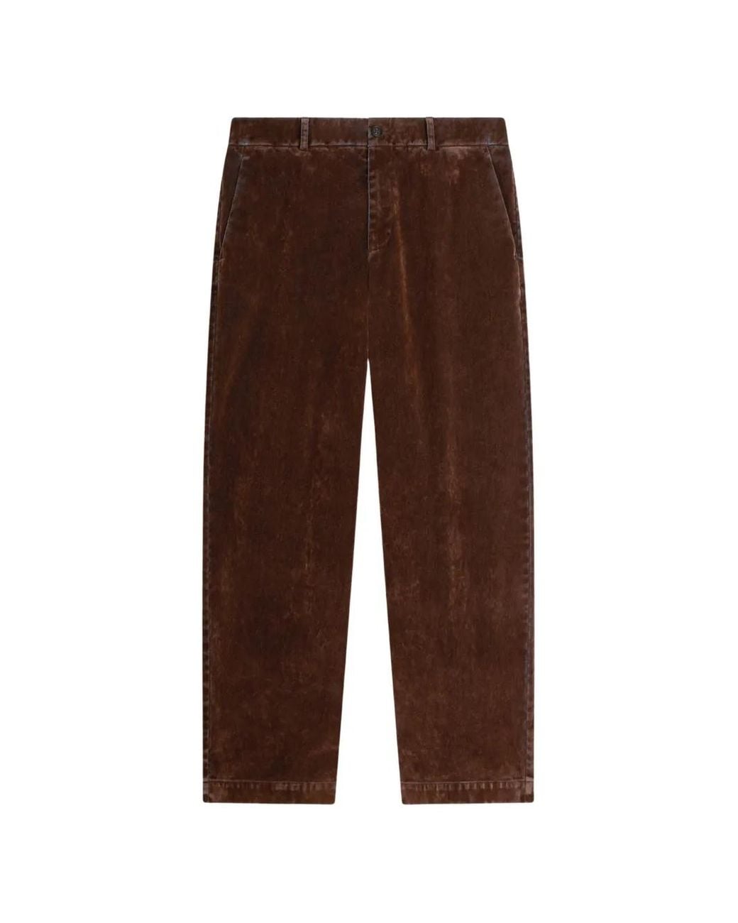 Ballantyne Brown Velvet-Effect Straight-Leg Jeans for men