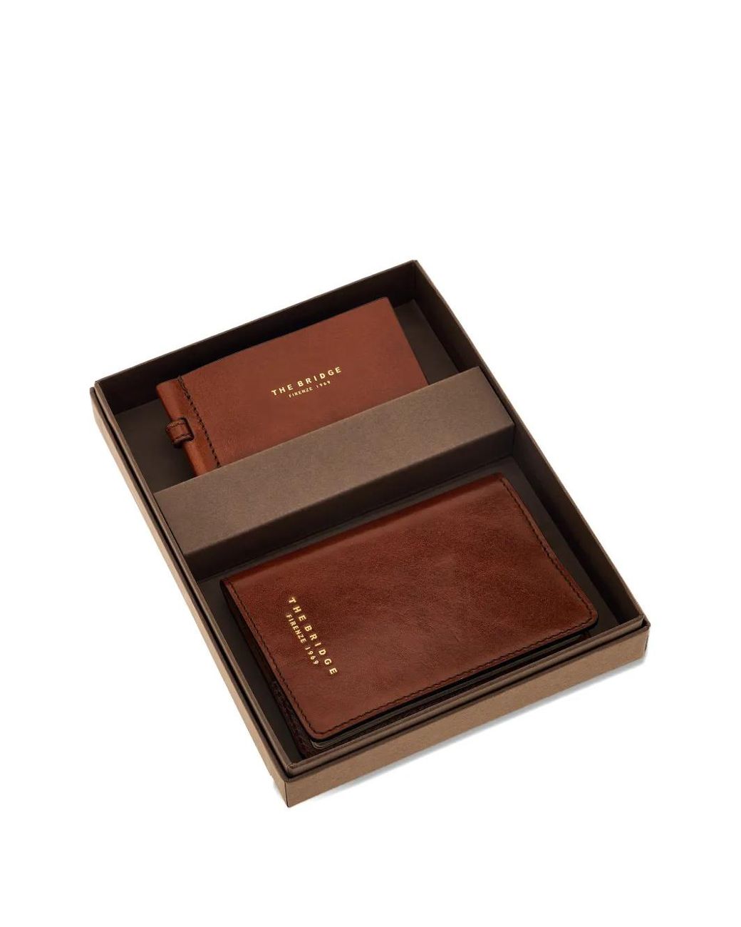 The Bridge Brown Logo-Print Leather Passport Holder