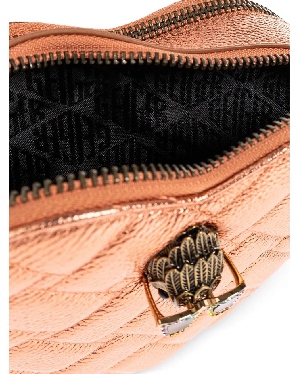 Kurt Geiger Pink Kensington Quilted Heart Cross Body Bag