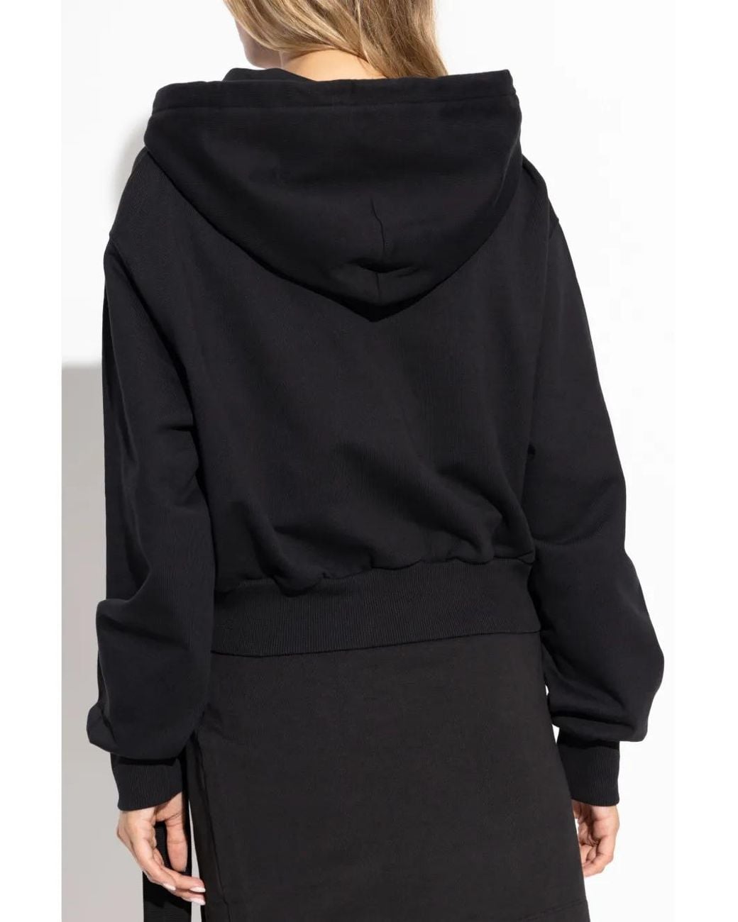 Versace Jeans Couture Black Logo-Print Cotton Hoodie