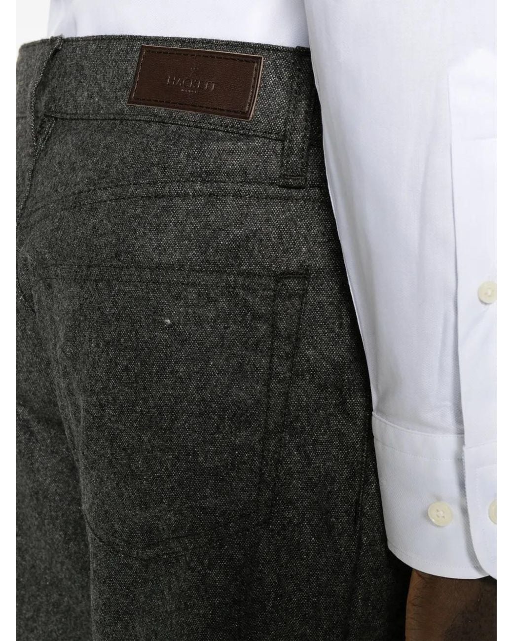 Hackett Gerade Flanellhose Mit Logo-Patch in Gray für Herren