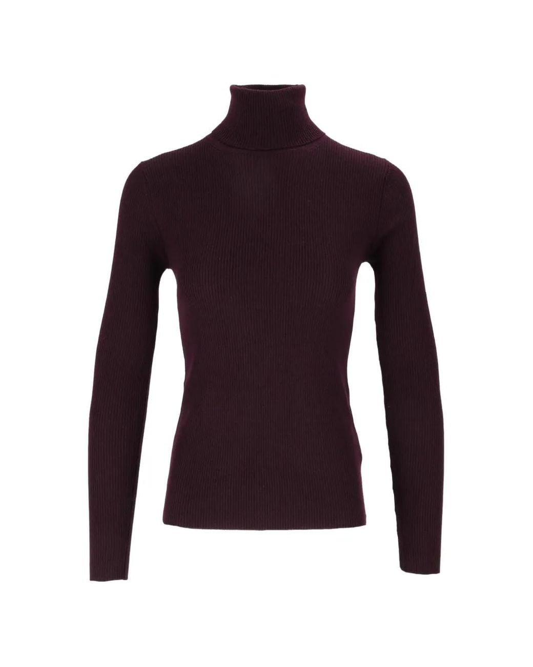Mc2 Saint Barth Purple Ribbed-Knit Roll-Neck Sweater