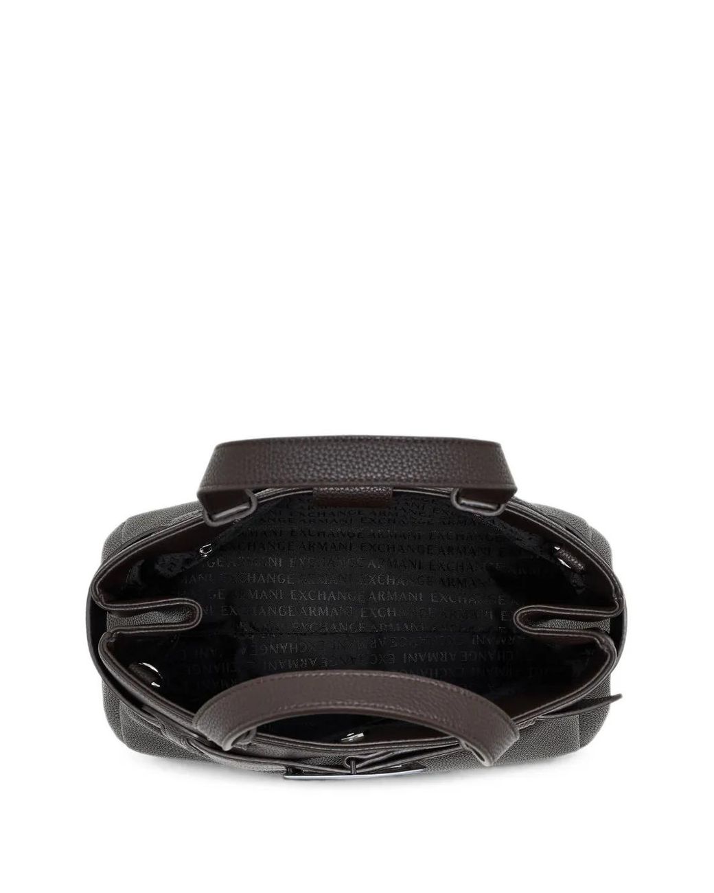 ARMANI EXCHANGE Black Sac À Main En Cuir Grainé À Plaque Logo