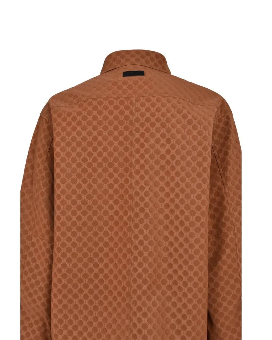 BREATH Brown Embossed Faux-Suede Shirt for men