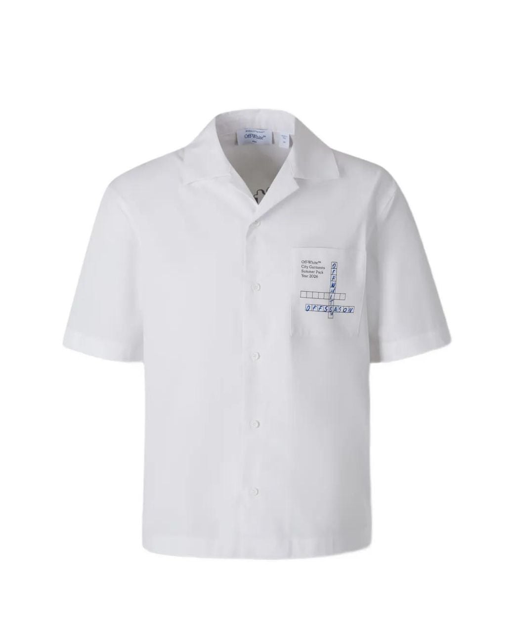 Off-White c/o Virgil Abloh White Crossword-Puzzle-Print Short-Sleeve Shirt for men