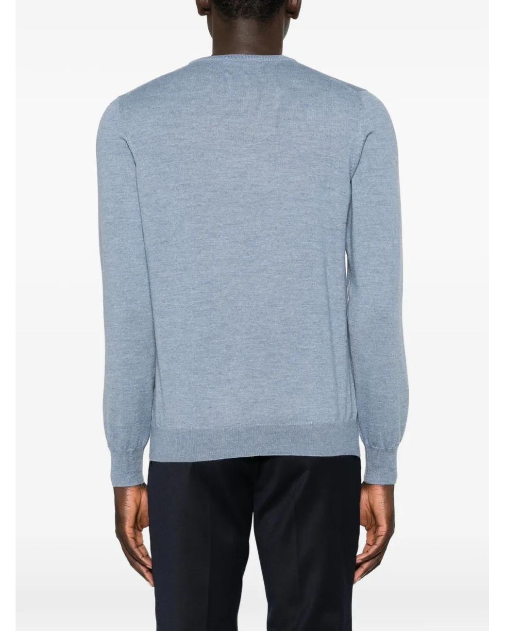 Gran Sasso Blue Crew-Neck Long-Sleeve Sweater for men