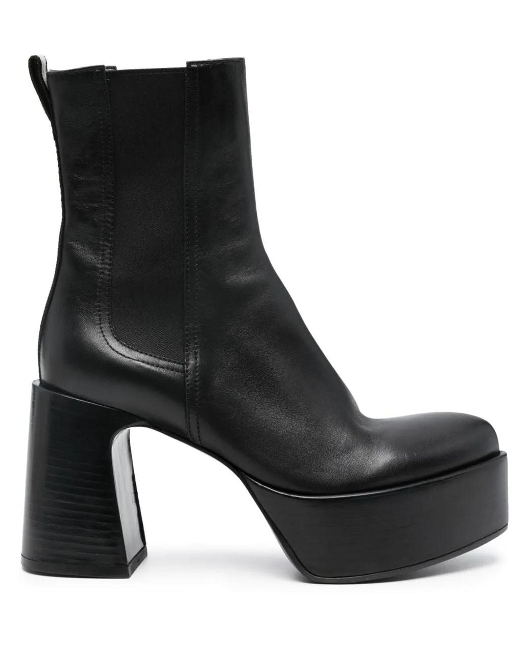 Premiata Black 95Mm Leather Ankle Boots