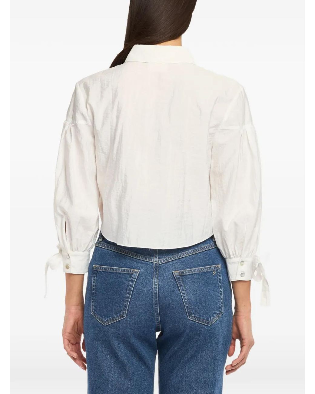 Cinq À Sept White Finch Bow Sleeve Shirt