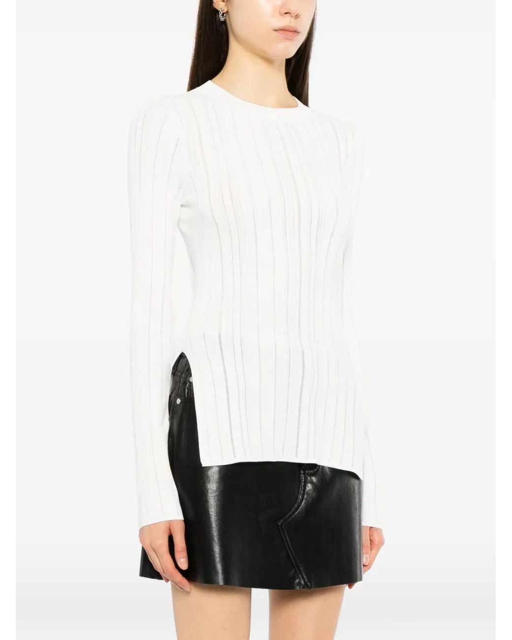 Helmut Lang White Ribbed Top