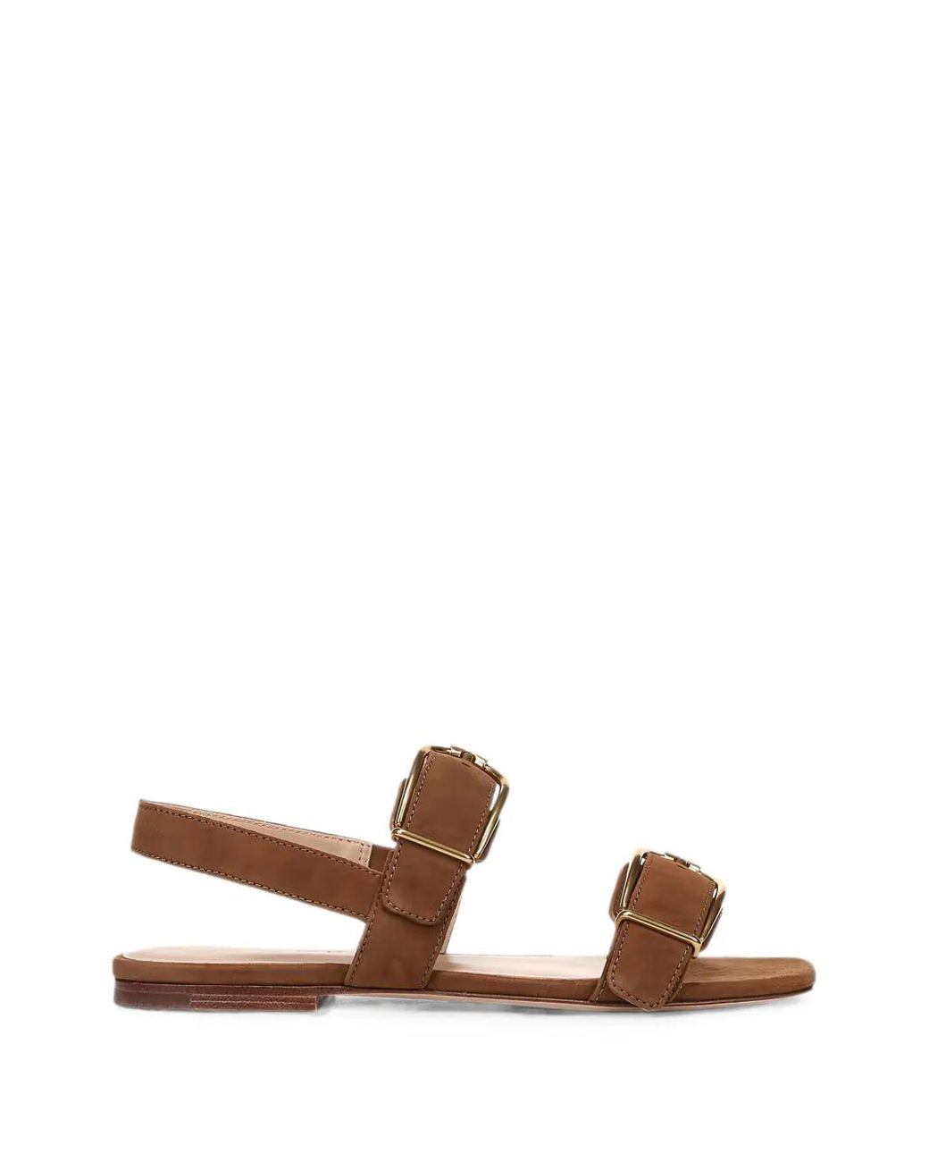 Veronica Beard Brown Buckle-Detail Slingback Sandals
